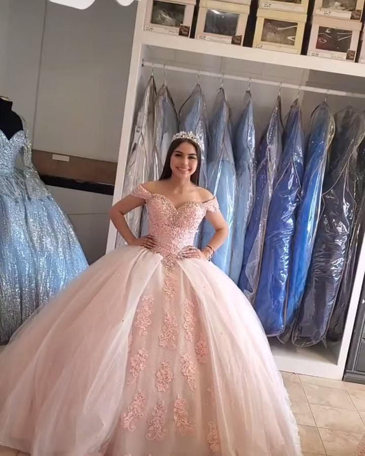 pink long prom dress,ball gown Prom Dresses    cg16353