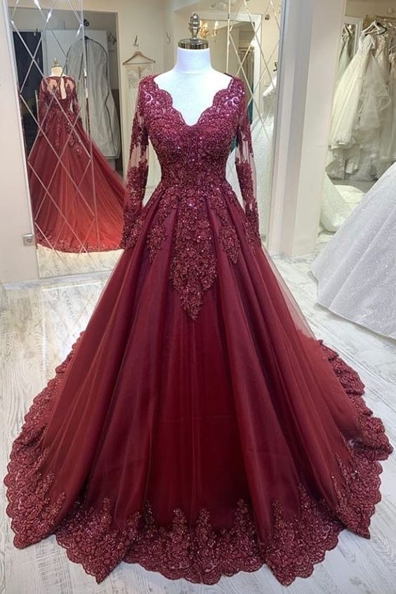 New modern evening dresses with sleeves | Red prom dresses cheap   cg16441