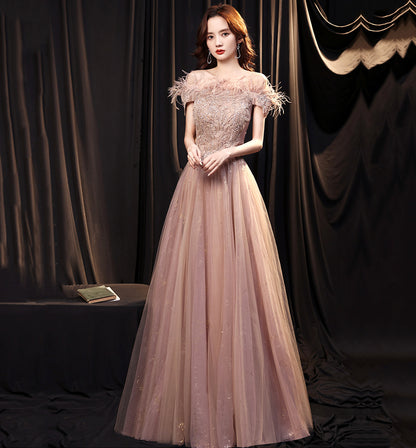 ELEGANT TULLE LACE LONG PROM DRESS EVENING DRESS    cg16480