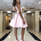 Stylish Two Piece Pink Short Homecoming Dresses With Appliques cg1651