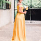 Two Piece Yellow Long Prom Dress    cg16511