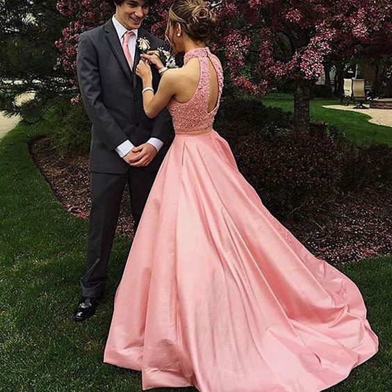 pink long evening gown Prom Dress    cg16611