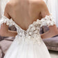 White tulle applique long prom dress formal dress   cg16697