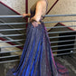 Shiny A line long prom dress simple evening dress   cg16698