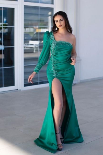 green Mermaid Prom Dress   cg16861
