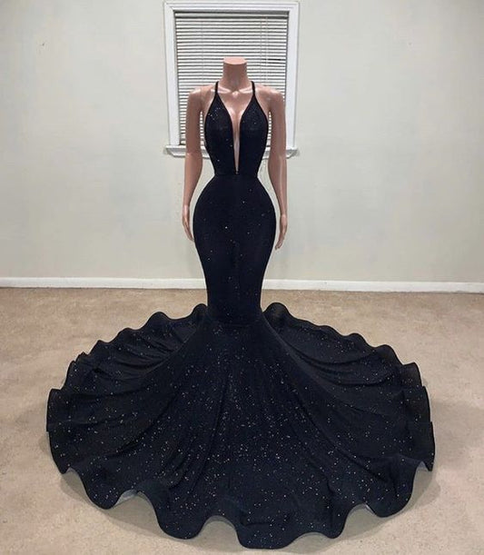 black Mermaid Prom Dresses    cg16957