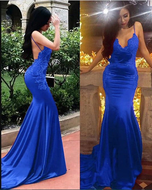 royal blue evening dress prom dress   cg16961