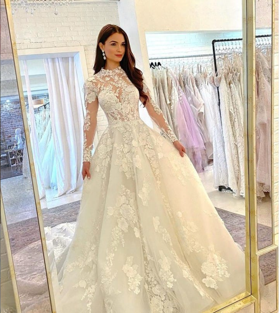 WHITE LACE LONG BALL GOWN DRESS WEDDING DRESS Prom Dress   cg17060