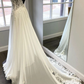 White v neck chiffon lace long prom dress, white evening dress   cg17128