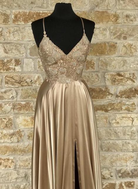 v neck lace long prom dress evening dress    cg17158