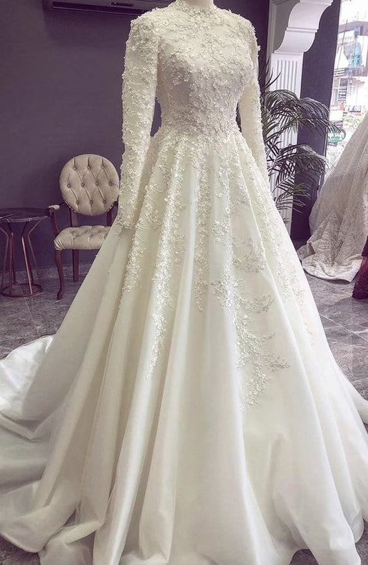 Ball Gown White Lace Wedding Dresses,Elegant Bridal Gown Prom Dress   cg17225