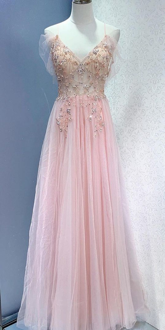 princess A-line punk tulle long prom dress formal dress   cg17402