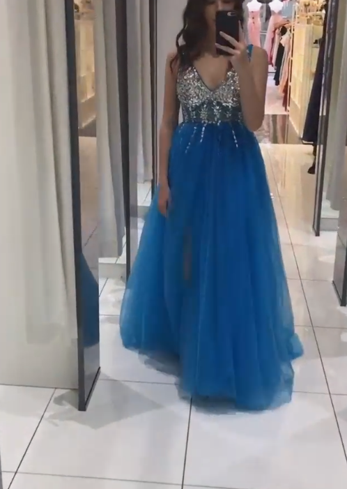 Stunning Blue Formal Dress long prom dress formal dress   cg17403