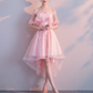 Wine Red Lace Tulle High Low Lace Formal Homecoming Dresses   cg17414