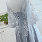 Lovely Tulle Grey Lace Party Dress With Lace, Short Formal Dress Prom Dress    cg17445