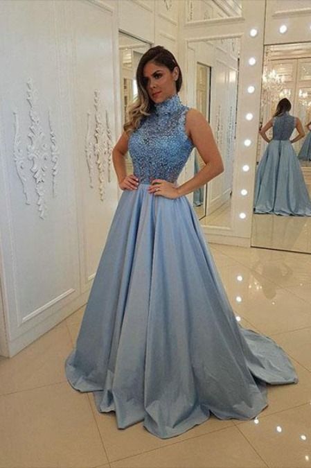 A-Line Beaded Lace Long Prom Dresses Formal Evening Gowns   cg17498