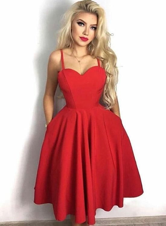 Cute red short homecoming dress, homecoming dress cg1763