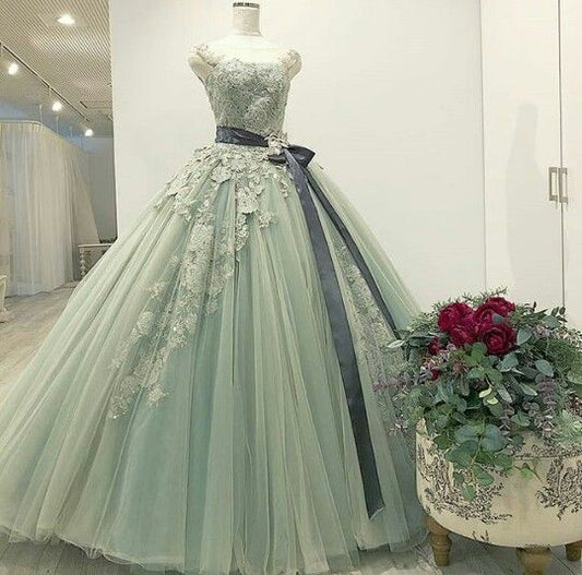 A line lace ball gown prom dress evening gown    cg17694