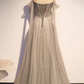 GRAY TULLE ONE SHOULDER LONG PROM DRESS GRAY FORMAL DRESS   cg17772