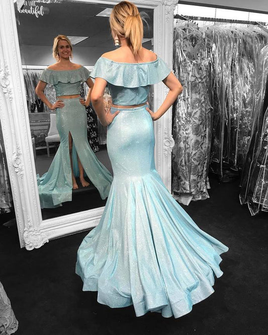 Two Piece Mermaid Long Formal Dress Prom Dress   cg17852