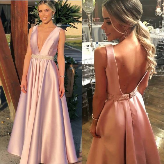 A-Line pink long Evening prom Dress   cg18088