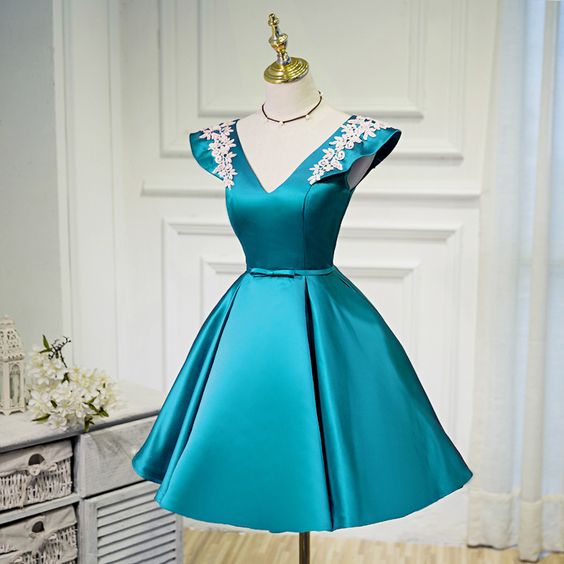 Blue Homecoming Dresses, Blue Short Party Dress, Blue Formal Dresses  cg1811