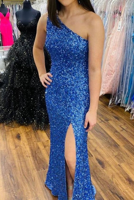 One Shoulder Evening Dress long prom dress   cg18260