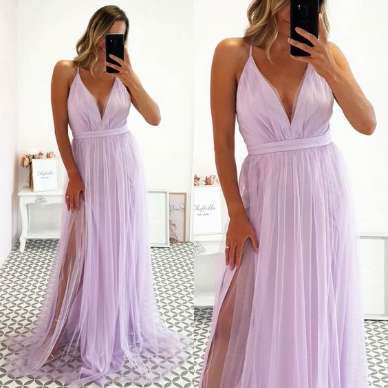 Elegant Lilac Princess Prom Dresses   cg18379