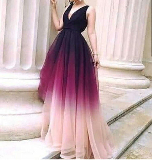 ombre A-line Prom Dress   cg18622