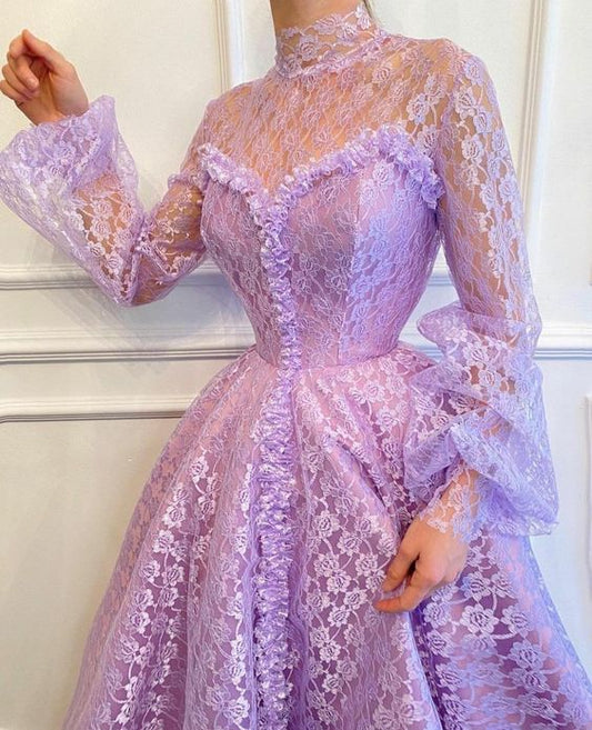 prom dresses, lace prom dresses, lavender prom dresses,  evening dresses   cg18681