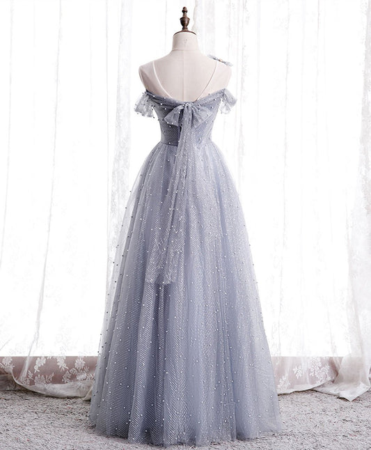 Tulle beads long prom dress tulle formal dress    cg18750