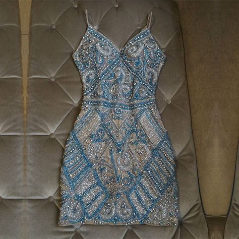 Silver And Turquoise Crystal Beaded Homecoming Dresses Short cg1884 ...
