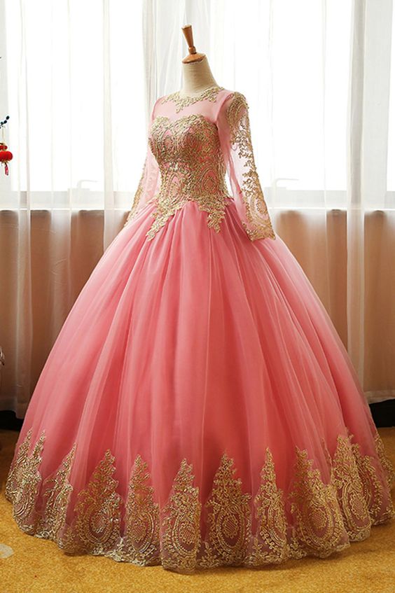 ball gown prom dress pink    cg18881