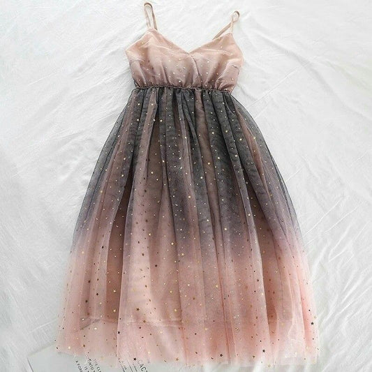 Ombre Tulle Long prom dress Ball Gown   cg19216