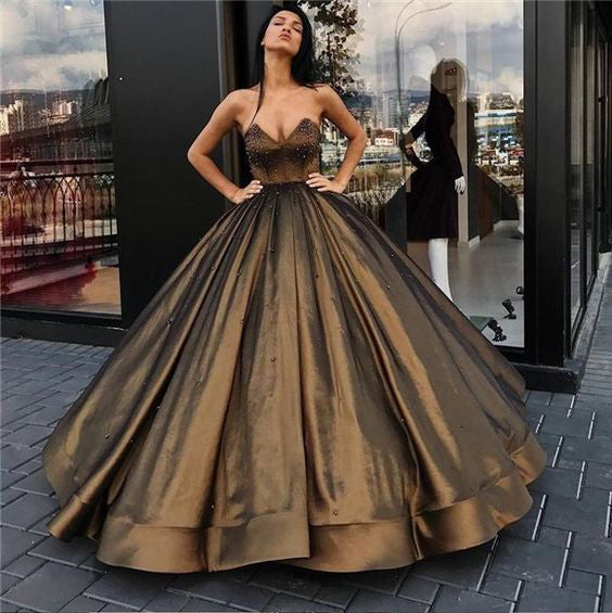 Sweetheart Prom Dress,Elegant Prom Dresses,A-line Ball Gown,Beaded Evening Dress,Princess Cheap Prom Dresses    cg19226