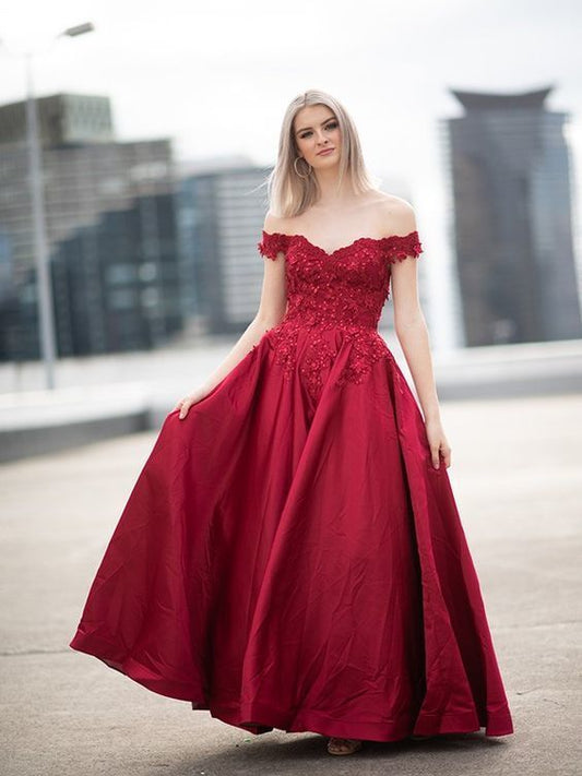 Off The Shoulder Red Long Prom Dresses    cg19242