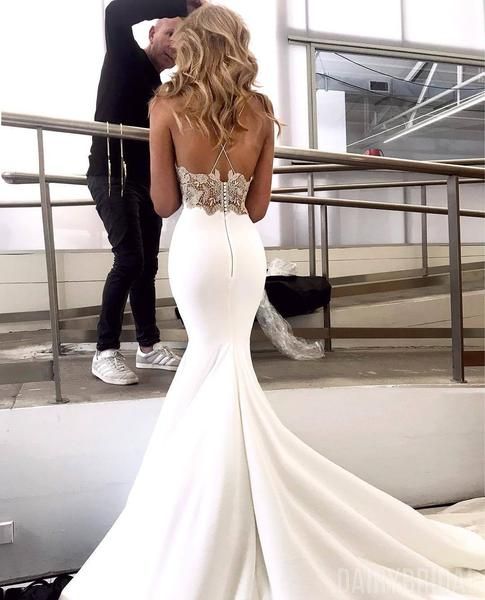 Charming Lace Sexy Backless Mermaid Jersey Prom Dresses cg1950 – classygown