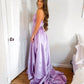 Ball Gown Satin Ruffles Strapless Sleeveless Sweep/Brush Train Dresses Prom Dress    cg19521