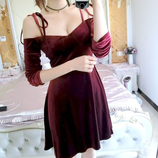 Wine Red Velvet Off Shoulder Short homecoming Dresses, Women Party Dresses, Velvet Party Dresses cg1963