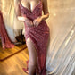 Long Prom Dresses, pink Prom Dresses, sequin Prom Dresses, Sheath Prom Dresses     cg19756