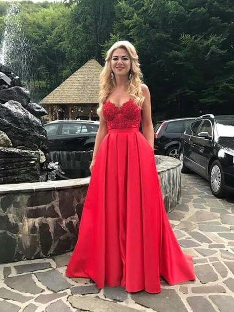 Sweetheart floor length prom dress , lace top prom dress    cg19789