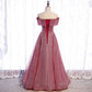 Stunning Red Formal Dreess with embroidery, off the shoulder red prom dress, cheap long prom dress 2021    cg19991