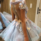 3D Flowers Embroidery Ruffles Lace Homecoming Dresses Short     cg20044