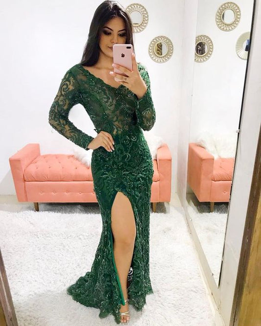 green Custom evening Dress Prom Dress    cg20068