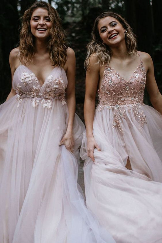 Pink Tulle Prom Dresses    cg20141