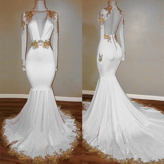 mermaid evening dresses white prom dress formal gowns    cg20151