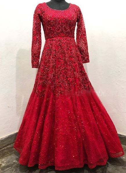 Stunning Embellished Designer Red Bridal Wedding ball gown prom dresses   cg20168