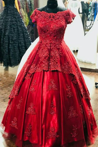 Ball Gown Red Prom Gowns Floor Length Prom Dress    cg20175