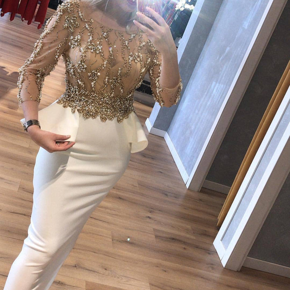 sheath prom dresses, pearls prom dresses, back slit prom dresses    cg20209