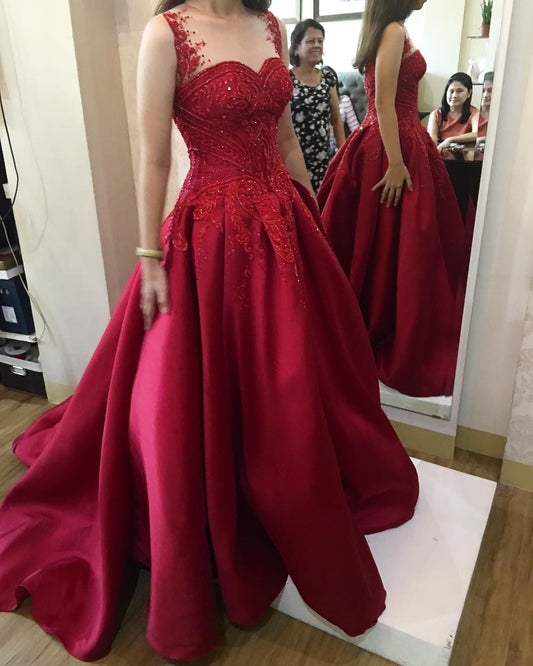 red long prom dress,  evening dress    cg20292